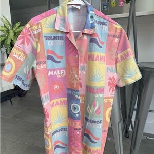 Zara Multicolor Graphic Print men’s and women’s Shirt